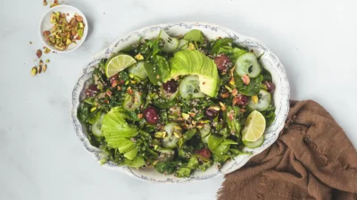 Spinazie salade met druiven