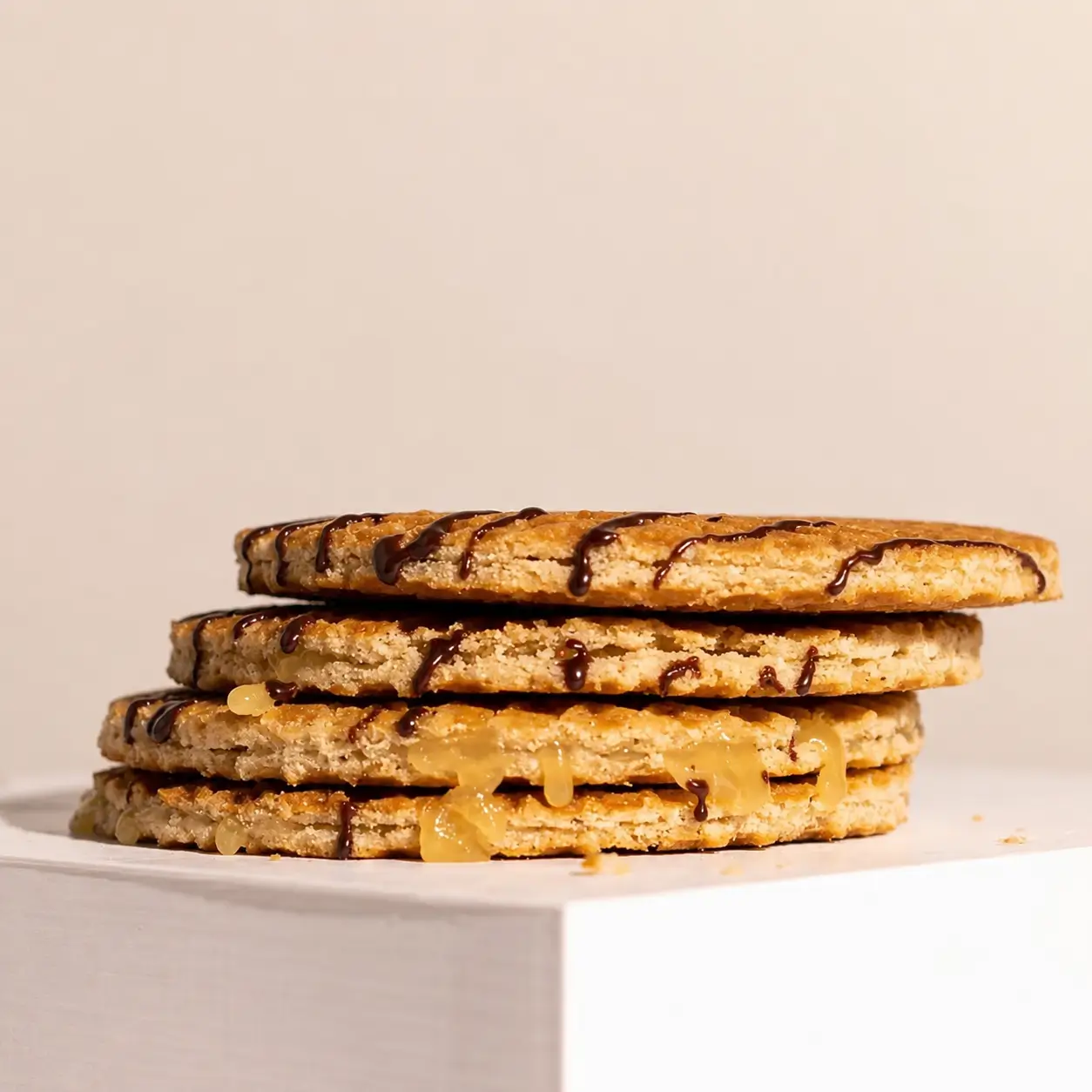 Stroopwafel met chocolade drizzle